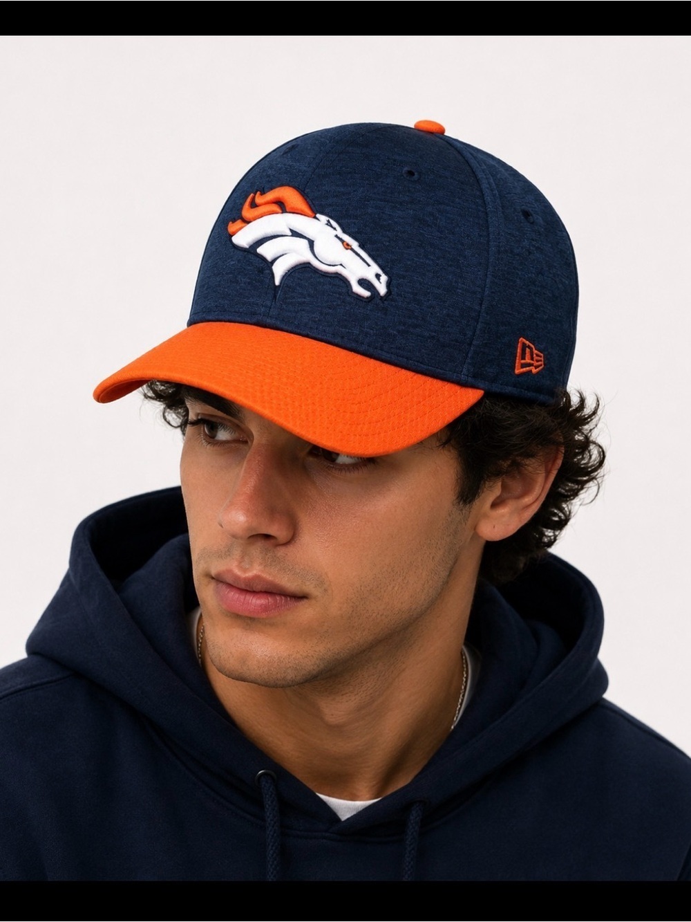 Denver Bronco's NFL hat football fitted SZ 7 59 Fifty Embroidered blue/orange